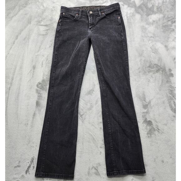 Wrangler Jeans Womens 7/8 X 32 Faded Black Q-Baby Mid Rise Bootcut Stretch Denim - Picture 1 of 14